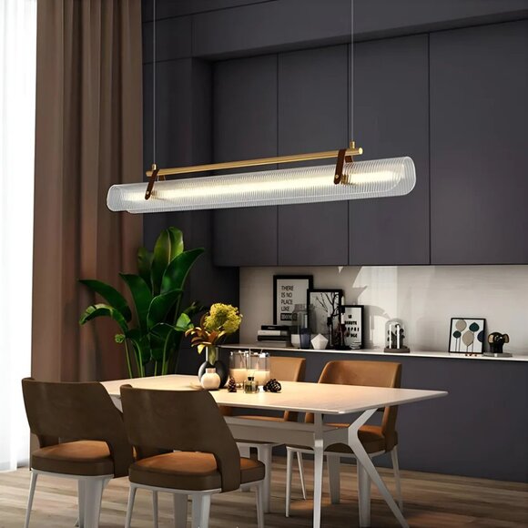 Modern Rectangle Chandelier – Gold Finish - Picture 2 of 7